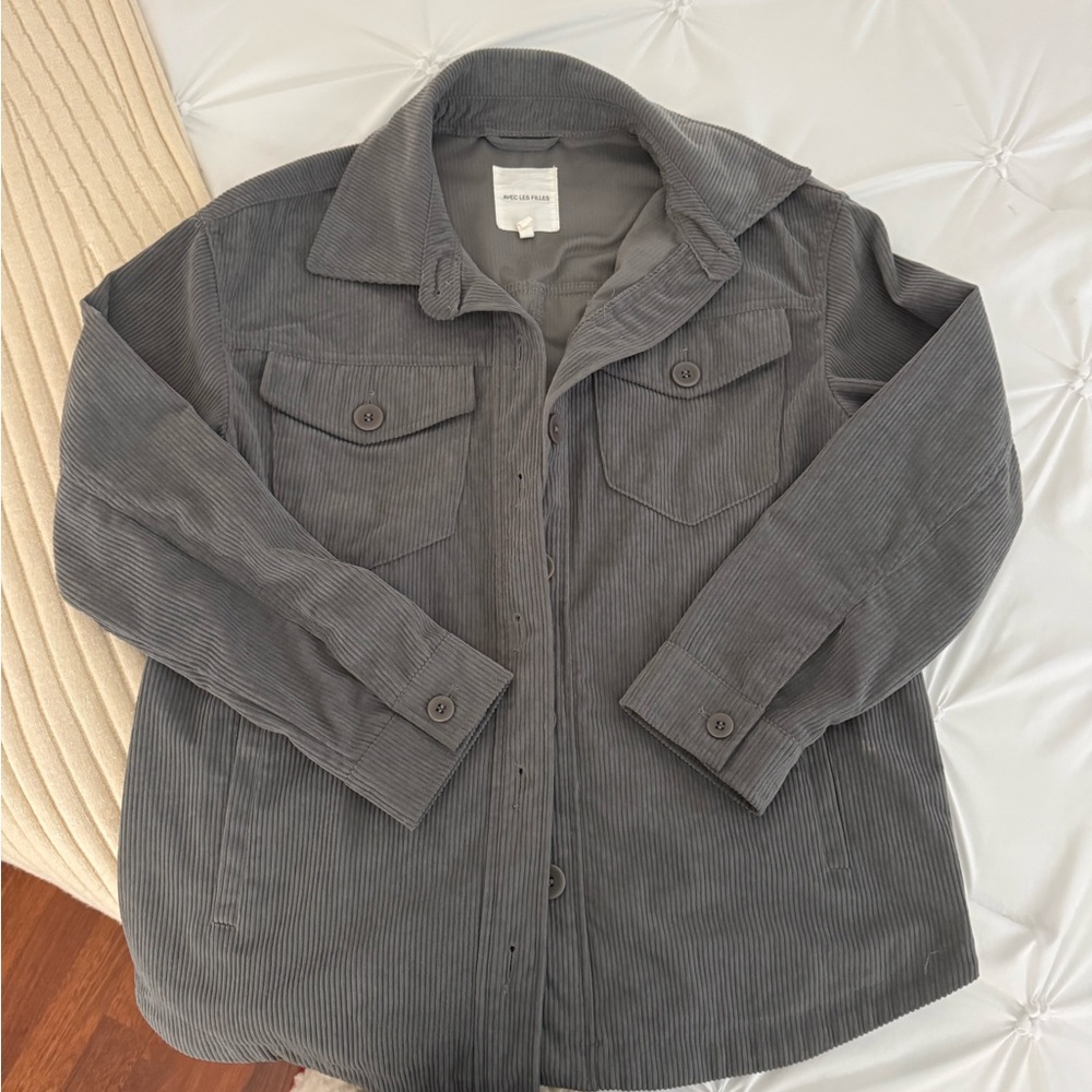 Avec Les Filles Gray Corduroy Jacket